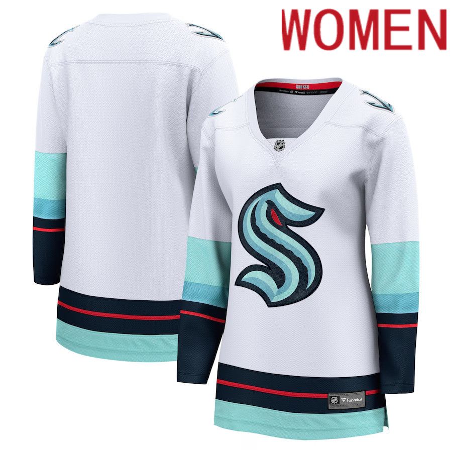 Women Seattle Kraken Fanatics Branded White Away Breakaway NHL Jersey